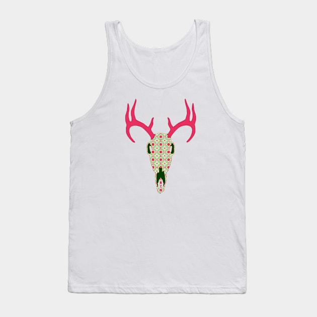 Floral Deer Skull Tank Top by Nuletto